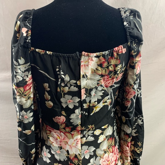 Boho French Floral Print Split Thigh Dress - Picture 10 of 10